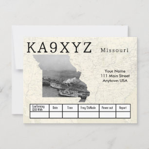 Ihr Foto Missouri geformt Cutout Custom QSL Postkarte