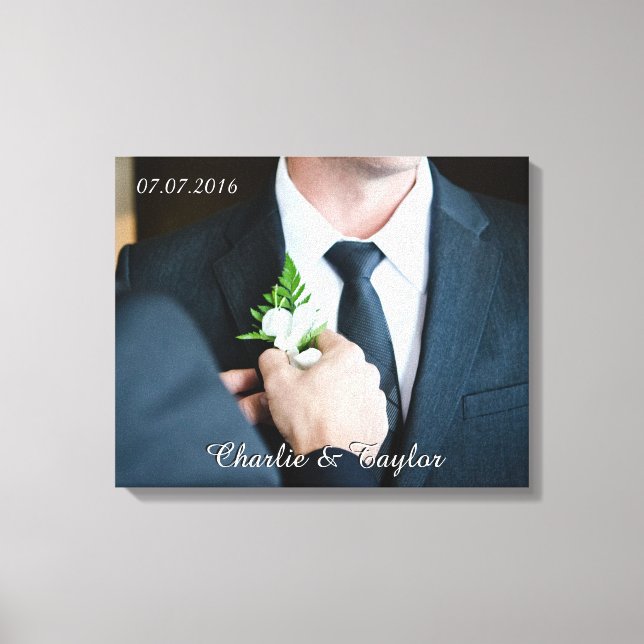 IHR FOTO mit benutzerdefiniertem Text, in Leinen v Leinwanddruck (Vorderseite)