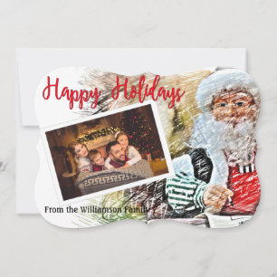 Ihr Foto mit dem Weihnachtsmann Fancy Cut Frohe Fe Feiertagskarte