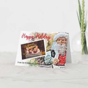 Ihr Foto mit der Liste Santa und Nice Feiertagskarte