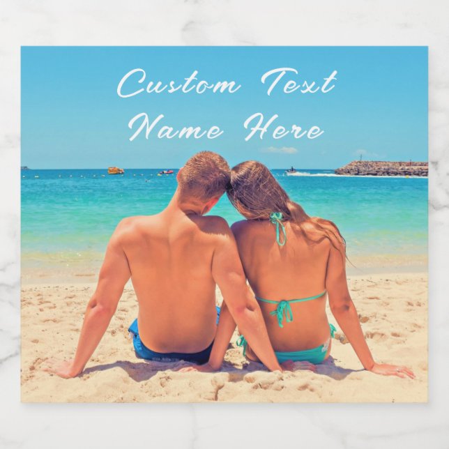 Ihr Foto mit glänzender Weinmarke mit benutzerdefi (Einzelnes Label)