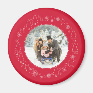 Ihr Foto mit Original Handrawn Weihnachtskranz Magnet