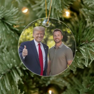 Ihr Foto mit Präsident Donald Trump 2024 Funny Keramik Ornament