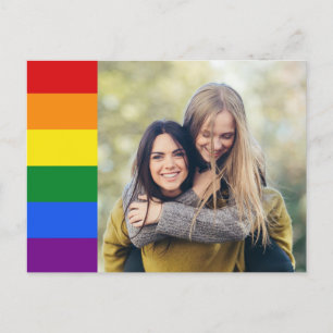 IHR Foto mit Rainbow Flag Postkarte