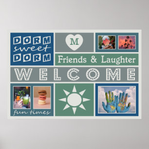 IHR FOTO & MONOGRAM individuelles Schlafzimmerplak Poster