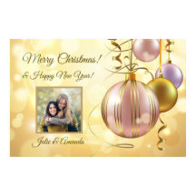 IHR Foto & Name(n) Weihnachtsbälle Plakat