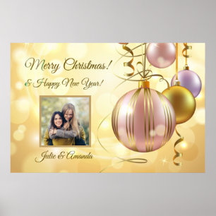 IHR Foto & Name(n) Weihnachtsbälle Plakat