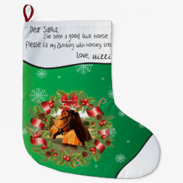 IHR FOTO Name Pferd Liebe Weihnachtsrahmen grün Großer Weihnachtsstrumpf