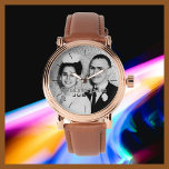 Ihr Foto Name Rose Gold Herren Brown Band Handrist Armbanduhr<br><div class="desc">Diese elegante Glam Rose goldene Herren Foto Handgelenk Armbanduhr ist mit einer braunen Band dekoriert und personalisiert mit Ihrem Namen und Ihrem Foto . Sie können den Namen einfach ändern und die schwarzen Ziffernmarken löschen, falls gewünscht. Was für ein wunderbares Geschenk für ihn - ein Trauzeuge, Trauzeuge, Usher, Abschluss, Vatertag,...</div>