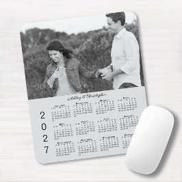 Ihr Foto Namen Personalisierter Grauer 2027 Kalend Mousepad