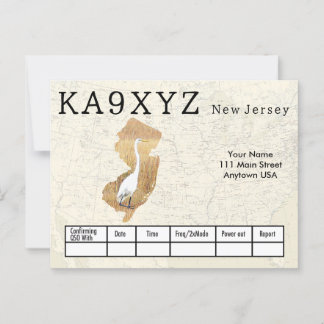 Ihr Foto New Jersey Shaped Cutout Custom QSL Postkarte