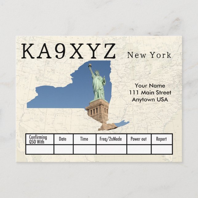 Ihr Foto New York Shaped Cutout Custom QSL Postkarte (Vorderseite)