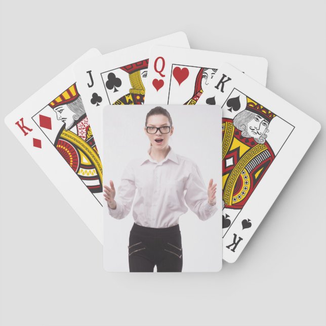 Ihr Foto oder eine verrückte Lady Spielkarten (Rückseite)
