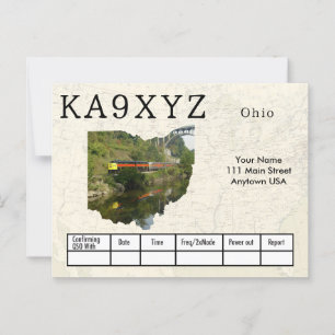 Ihr Foto Ohio Shaped Cutout Custom QSL Postcard Postkarte
