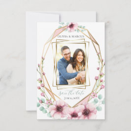 Ihr Foto Rosa Anemone Blume Eukalyptus Einladung