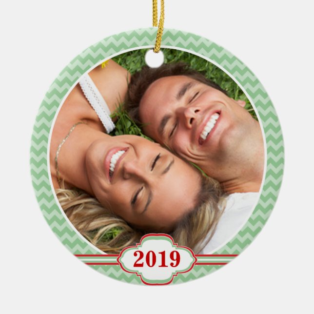 Ihr Foto Rote Vögel Swirl Baum Weihnachtsschmuck (Vorne)