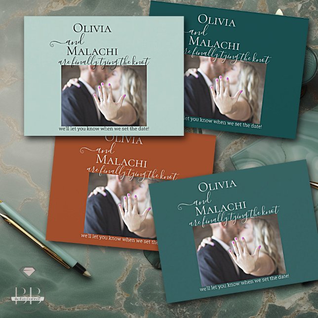 Ihr Foto schließlich bindet die Verlobung des Knot Ankündigungspostkarte (Von Creator hochgeladen)