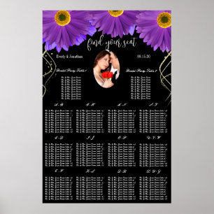 Ihr Foto Schwarz & Pflaume Gerber-Daisy Sitzordnun Poster