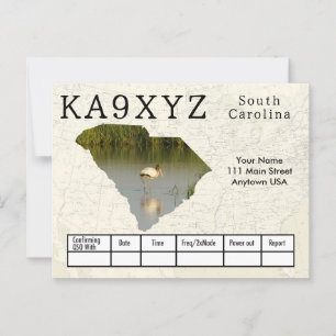 Ihr Foto South Carolina Shaped Cutout Custom QSL Postkarte