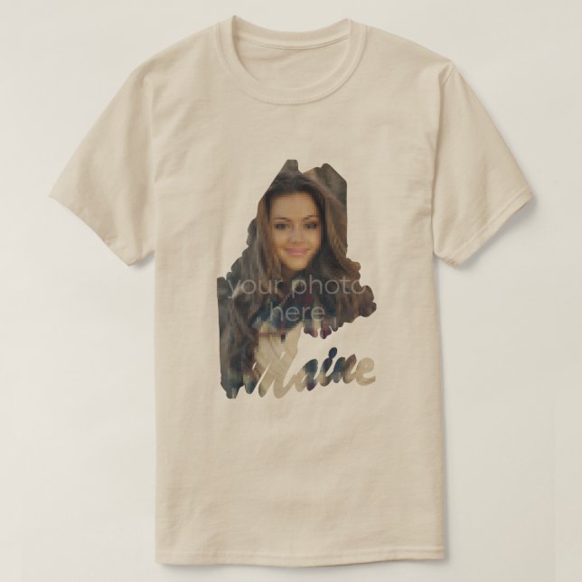 IHR FOTO Staat des Maine-Shape-T - Shirt (Design vorne)
