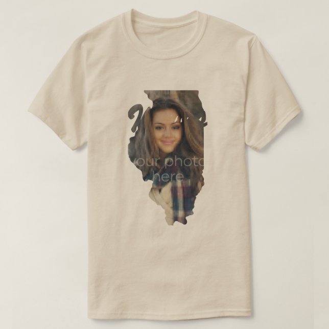 IHR FOTO Staat von Illinois Form T - Shirt (Design vorne)