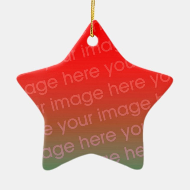 Ihr Foto Star Form Weihnachtsgeschmuck Vorlage Keramikornament (Vorne)