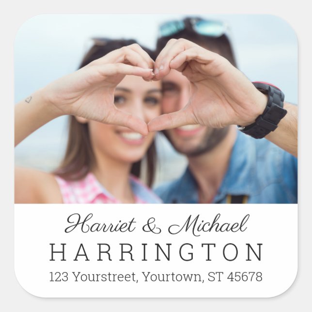 IHR FOTO- & TEXT-Aufkleber Quadratischer Aufkleber (Vorderseite)