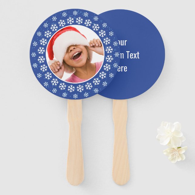 IHR FOTO & TEXT Snowflakes Frame Fan Set Fächer (Vorne und Hinten)