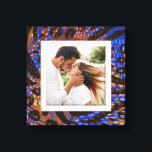 Ihr Foto Tiermuster Leopard Blue Brown Tan Leinwanddruck<br><div class="desc">Ein wildes,  dimensionales Muster schafft einen wunderschönen Rahmen für Ihr Lieblings-Foto auf dieser eingewickelten Leinwand. **TIPP: Wenn Sie eine quadratische Platte verwenden,  müssen Sie Ihr Foto möglicherweise auf ein Quadrat schneiden,  bevor Sie es hochladen,  um die besten Ergebnisse zu erzielen.</div>