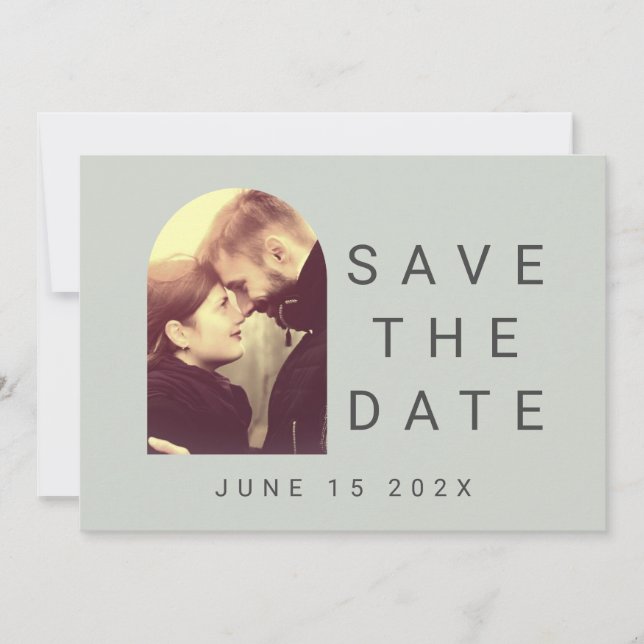 Ihr Foto Typografischer Blutdruck Save the Date bl (Vorderseite)