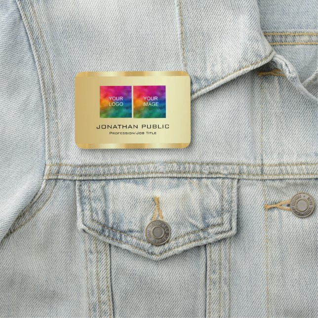 Ihr Foto- und Firmenlogo hier Vorlage Namensschild (Beispiel)