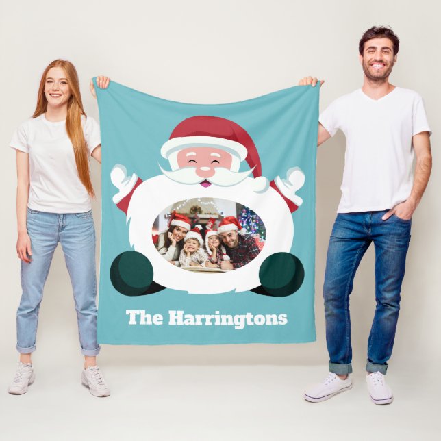 IHR Foto und Name benutzerdefinierte Santa throw D Fleecedecke (Beispiel)