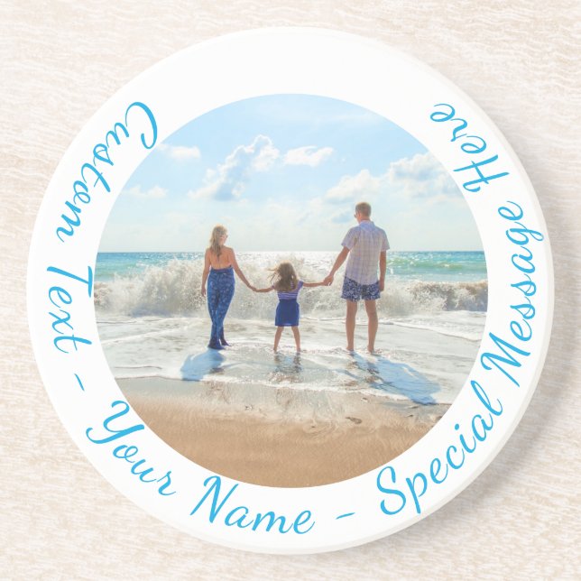 Ihr Foto-Untersetzer mit benutzerdefiniertem Text Getränkeuntersetzer (Vorne)