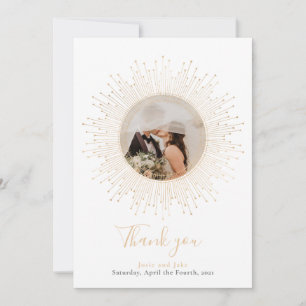 Ihr Foto, Vintage hübsche Goldrahmen Hochzeit Dankeskarte