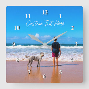 Ihr Foto Wall-Clock-Geschenk mit einem benutzerdef Quadratische Wanduhr