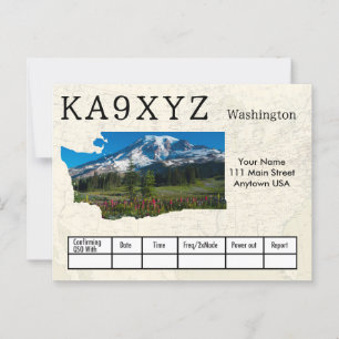 Ihr Foto Washington Shaped Cutout Custom QSL Postkarte