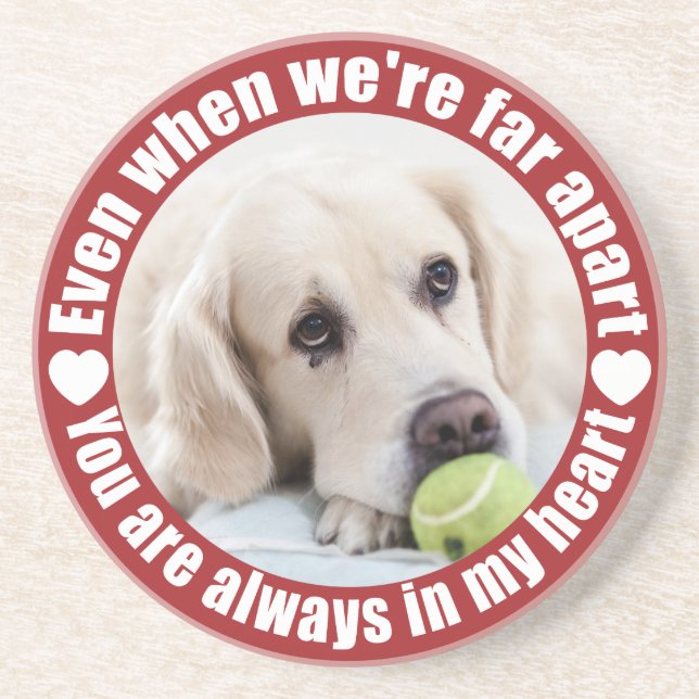 IHR FOTO weit weg von Liebe Sandstein Untersetzer (Vorne)