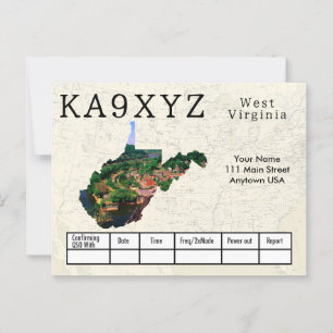 Ihr Foto West Virginia Shaped Cutout Custom QSL Postkarte