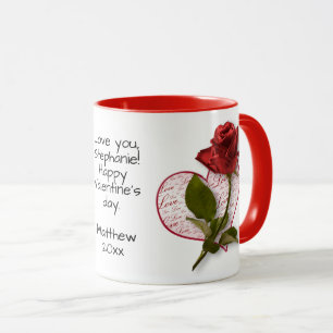 Ihr Foto zur Rote Rose Ihrer Nachricht Valentine Tasse