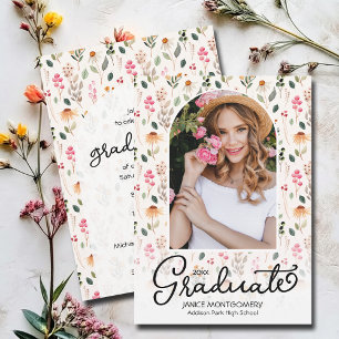 Ihr Foto zur Wildblume Graduation Party Einladung