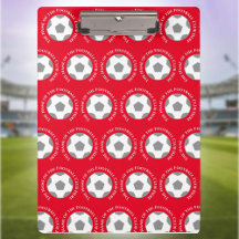 Ihr Fußballteam in Red Football Coach Clipboard