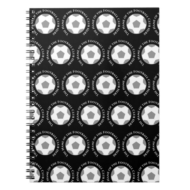Ihr Fußballteam in Schwarz und Weiß Notizblock (Vorderseite)