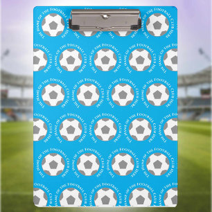 Ihr Fußballteam in Sky Blue. Fußballtrainer Klemmbrett
