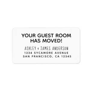 Ihr Gästezimmer hat Schwarz-weiße neue Adresse ver Adressaufkleber