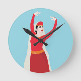 Ihr Geist ist so stark wie das Land, aus dem sie k Runde Wanduhr