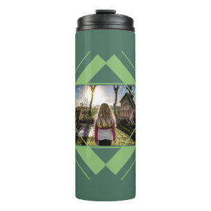 Ihr geometrisches Muster für Foto und Monogramm Thermosbecher