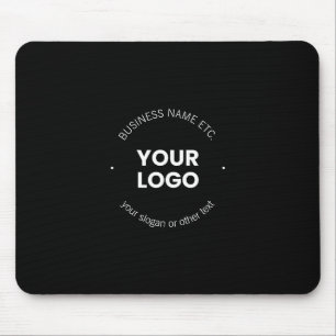 Ihr Geschäft-Logo & bearbeitbarer Text Schwarz & Mousepad