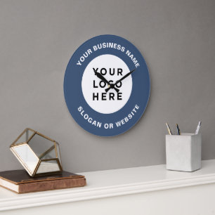 Ihr Geschäft-Logo Einfach und professionell Navy Große Wanduhr