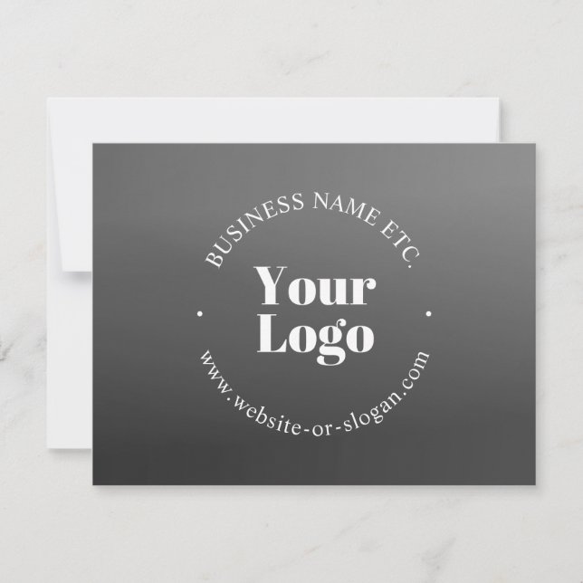 Ihr Geschäft-Logo oder Design & bearbeitbarer Text Dankeskarte (Vorderseite)