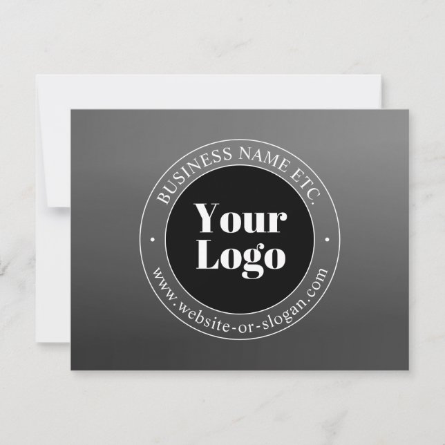 Ihr Geschäft-Logo oder Design & bearbeitbarer Text Dankeskarte (Vorderseite)